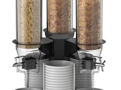 Distributeur de céréales rotatif 3 tubes