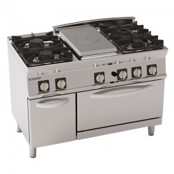FOURNEAU 4 FEUX 1/2  CDF / FOUR GAZ + PLACARD