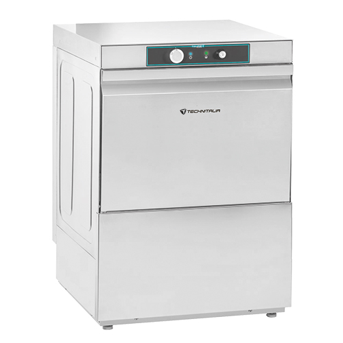 lave vaisselle SIMPLE PAROI PANIER 500 AVEC POMPE DE VIDANGE DOT: 1 PANIER CARRE A ASSIETTES + 1 PANIER CARRE A VERRES + 1 PANIER ROND A COUVERTS // PRODUCTION: 30 PANIERS/H CONSO 2,7L/CYCLE