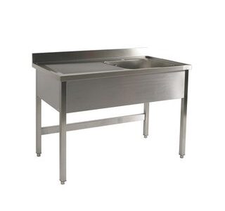 PLONGE INOX - 1 BAC ÉGOUTTOIR GAUCHE - 1200 X 700 MM