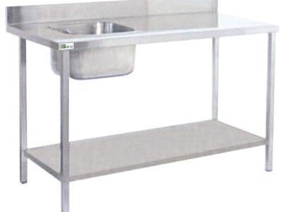 TABLE DE CHEF AVEC ÉVIER À GAUCHE - LONG. 2000 MM
