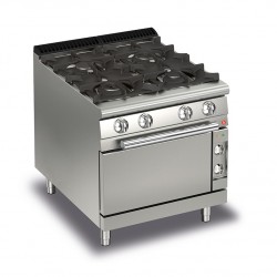 FOURNEAU GAZ 4 FEUX SUR FOUR ELECTRIQUE